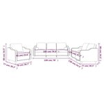 vidaXL Ensemble de canapés 3 Pièces avec coussins marron tissu