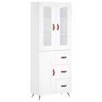 vidaXL Buffet haut Blanc 69 5x34x180 cm Bois d'ingénierie