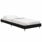 vidaXL Cadre de lit noir 75x190 cm bois d'ingénierie