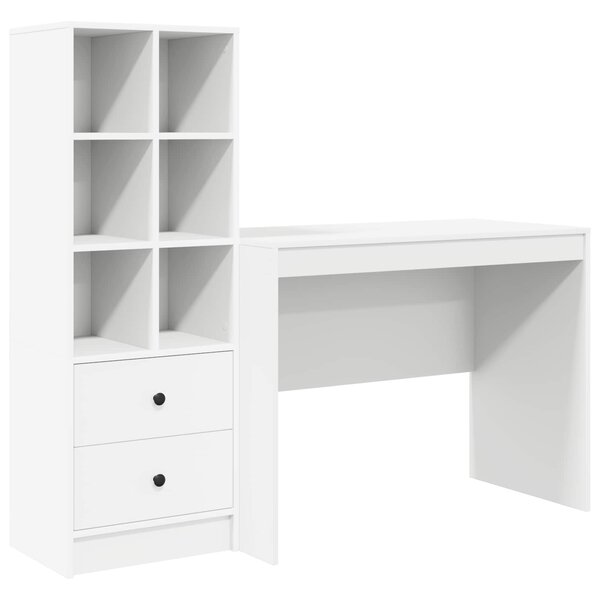 vidaXL Bureau avec tiroir 2 Pièces Blanc