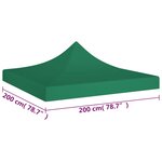 vidaXL Toit de tente de réception 2x2 m Vert 270 g/m²