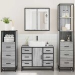 vidaXL Ensemble de meubles de salle de bain 4 Pièces sonoma gris