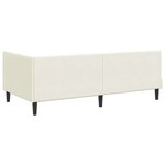 vidaXL Cadre de lit d'angle avec matelas Crème 90 x 190 cm Velours