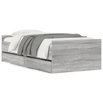 vidaXL Cadre de lit avec tiroirs sans matelas sonoma gris 90x190 cm