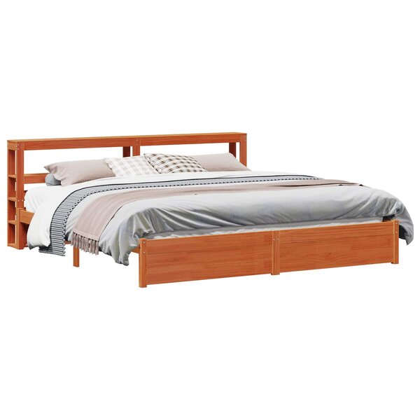 vidaXL Cadre de lit Cire marron 180 x 200 cm Bois de Pin Massif