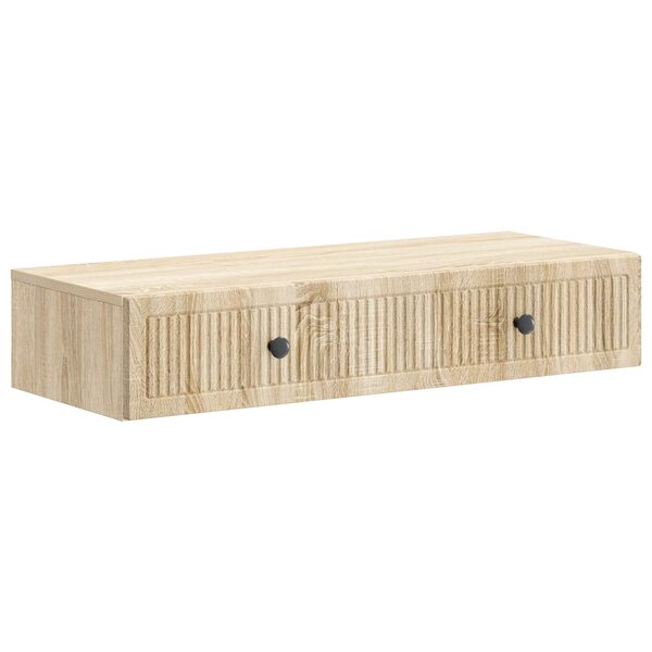 vidaXL Table d'appoint murale Chêne Sonoma 87 5 x 34 5 x 17 cm