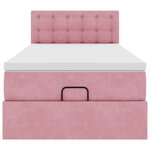 vidaXL Cadre de lit ottoman avec matelas rose 90x190 cm velours