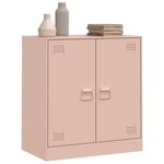 vidaXL Buffet rose 67x39x73 cm acier