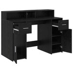 vidaXL Bureau avec porte Chêne noir 120 x 55 x 91 cm Bois d'ingénierie