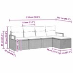 vidaXL Ensemble de Canapés avec coussin avec stockage Gris polyrotin