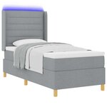 vidaXL Lit à ressorts avec matelas Gris clair 80 x 200 cm tissu