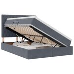 vidaXL Lit de rangement LED avec matelas Gris foncé 140 x 190 cm
