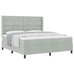 vidaXL Lit à ressorts avec matelas Gris clair 180 x 200 cm Velours