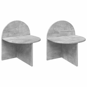 vidaXL Table de chevet 2 Pièces Gris béton 40 x 35 5 x 45 5 cm