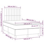 vidaXL Sommier à lattes de lit et matelas et LED Crème 120x200cm Tissu