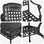 vidaXL Ensemble de salle à manger de jardin 5 pièces en aluminium coulé noir