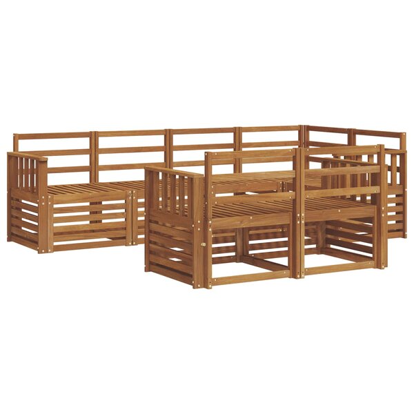 vidaXL Ensemble de canapés d'extérieur 7 Pièces Naturel Polyester