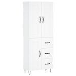 vidaXL Buffet haut Blanc 69 5x34x180 cm Bois d'ingénierie