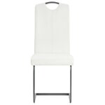 vidaXL Chaises à manger cantilever lot de 2 blanc similicuir