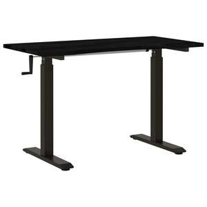 vidaXL Bureau Noir et Brun Foncé 120 x 60 cm Bois de chêne massif