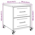 vidaXL Table de chevet rose 36x39x43 5 cm acier