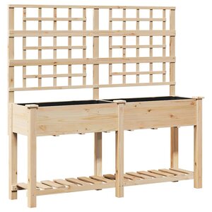 vidaXL Cache-pot de jardin avec étagère Beige 161 x 46 x 152.5 cm