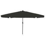 vidaXL Parasol de jardin avec des lumières LED ø395x245 cm Noir