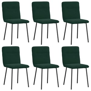 vidaXL Chaises à manger lot de 6 vert foncé velours