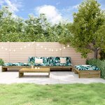 vidaXL Salon de jardin 5 Pièces avec coussins bois de pin imprégné