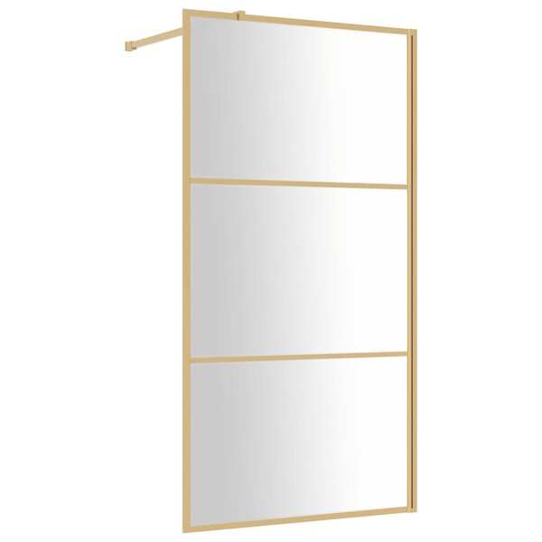 vidaXL Paroi de douche avec verre ESG transparent doré 100x195 cm