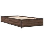 vidaXL Cadre de lit chêne marron 90x190 cm bois d'ingénierie et métal