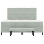 vidaXL Lit à ressorts avec matelas Gris clair 180 x 200 cm Velours