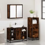 vidaXL Ensemble de meubles de salle de bain 3 Pièces Chêne fumé