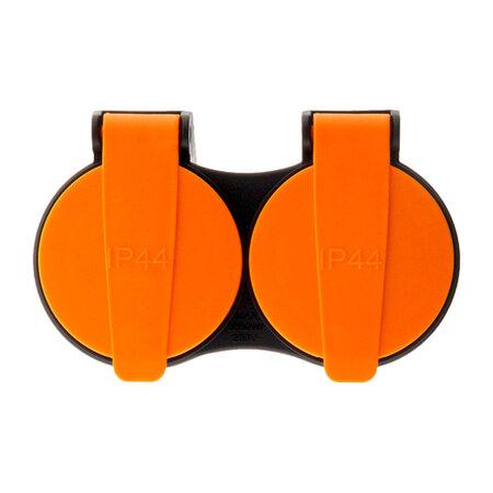 Rallonge étanche 2 prises avec clapet orange 2P+T H07RN-F 3x 1,5mm² 10m -  Zenitech
