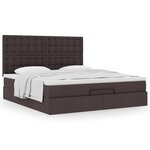 VidaXL Cadre de lit ottoman avec matelas marron foncé 180x200 cm tissu