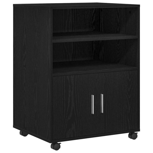 vidaXL Cabinet à Roulettes avec étagère Chêne noir 60 x 48 x 81 cm