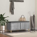 vidaXL Banc d'entrée avec coussin Gris Sonoma 100 x 38 x 46 cm