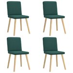 vidaXL Chaises à manger lot de 4 vert foncé tissu