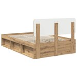 vidaXL Cadre de lit Chêne artisan 135 x 190 cm Pin massif