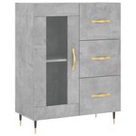 vidaXL Buffet haut Gris béton 69 5x34x180 cm Bois d'ingénierie