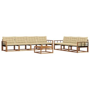 vidaXL Ensemble de canapés d'extérieur 8 Pièces Naturel et Beige