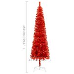Vidaxl arbre de noël mince avec led rouge 150 cm