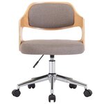 vidaXL Chaises pivotantes à manger lot de 4 taupe bois courbé et tissu