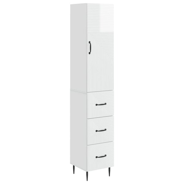 vidaXL Ensemble de Meubles 2 Pièces Blanc brillant 33 x 34 5 x 90 cm