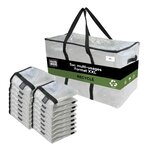 Pack and Move - Lot 16 Grands Sacs Déménagement Transparent Recyclés - Rangement Et Transport Ultra Résistant - Réutilisable - Poignées Solides - 100L