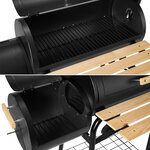Tectake Barbecue charbon 2 cuves avec thermomètre