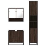 vidaXL Ensemble de meubles de salle de bain 3 Pièces Chêne marron