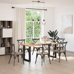 vidaXL Pieds de table à manger en U 2 pièces Noir 70 x (72-73) cm Acier