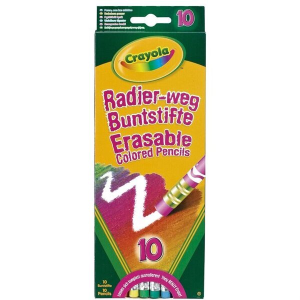 10 Crayons de couleur effaçables
