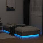 vidaXL Cadre de lit avec LED Gris béton 80 x 200 cm Bois d'ingénierie